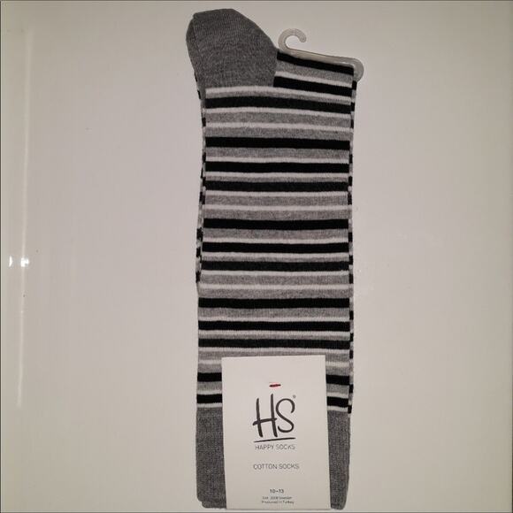 Happy Socks Gray Black White Stripe Shoe Size 8-12 - Picture 5 of 5